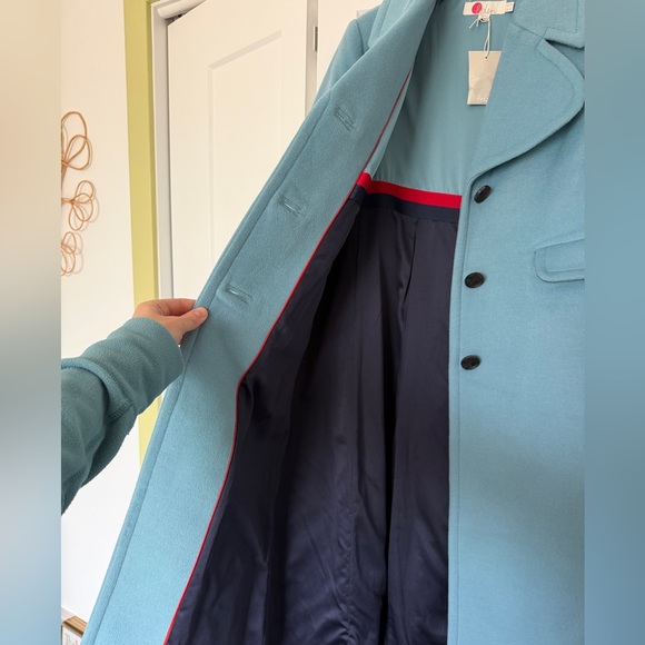 🏷 New Boden Farleigh blue wool coat US 8 petite - Picture 5 of 8